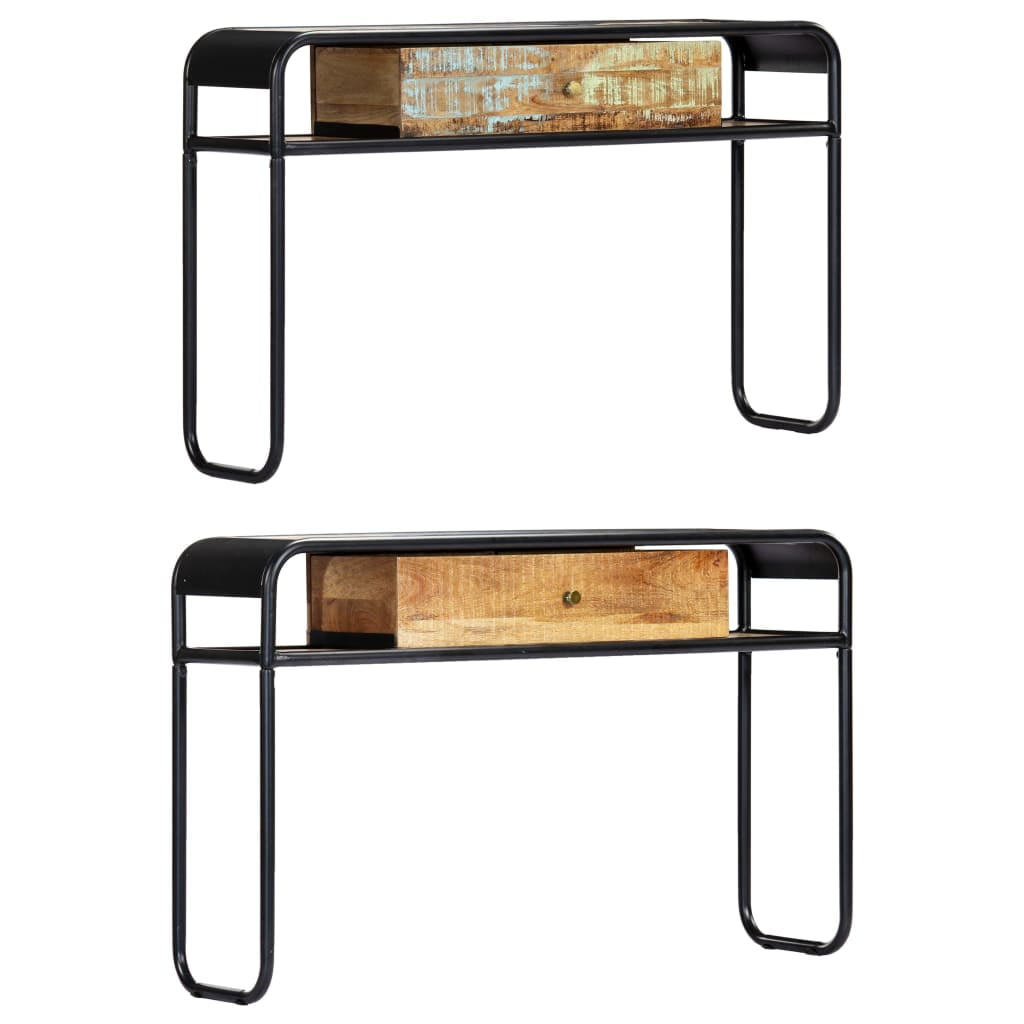 Vintage Charm Solid Mango & Reclaimed Wood Console Table with Storage