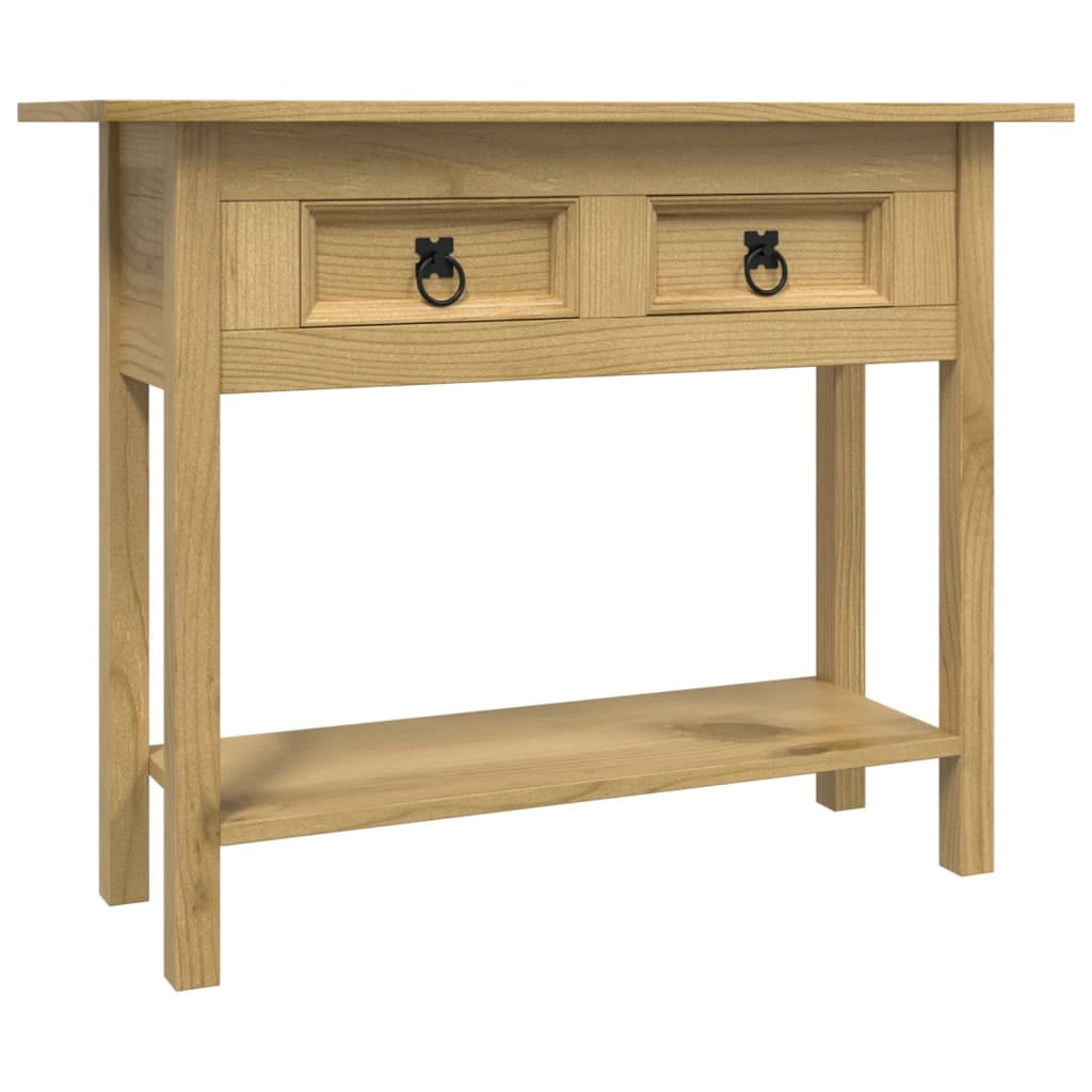 Light Pine Wood Traditional Console Table with Storage