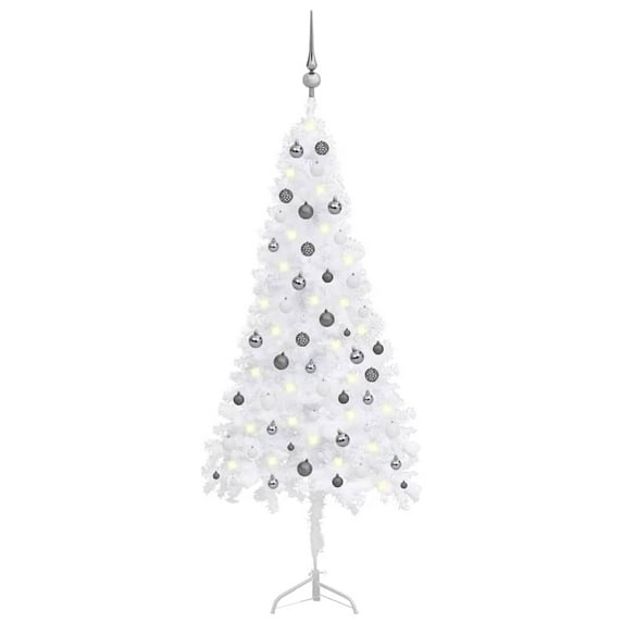 vidaXL Corner Artificial Christmas Tree LEDs&Ball PVC Multi Colors/Sizes