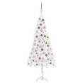 thumbnail image 1 of vidaXL Corner Artificial Christmas Tree LEDs&Ball Set White 59.1" PVC, 3077958, 1 of 24