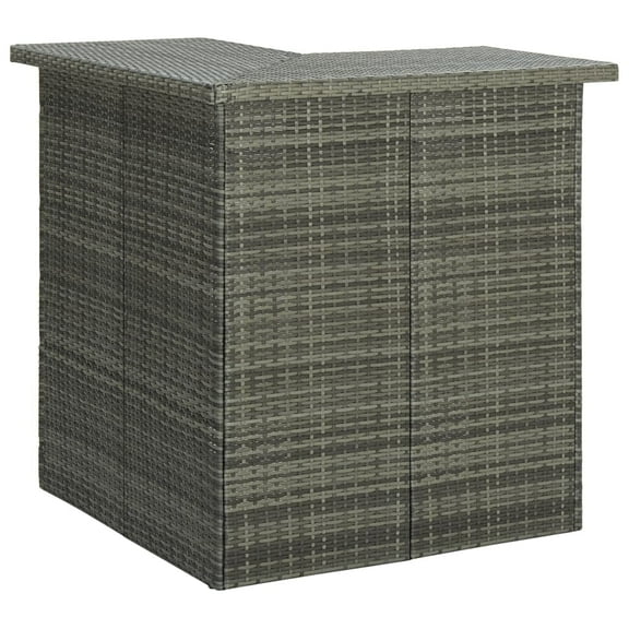 vidaXL Corner Bar Table Poly Rattan Dining Room Counter Table Multi Colors