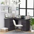thumbnail image 1 of vidaXL Corner Desk Computer Desk Workstation Table Workstation Engineered Wood, 1 of 85