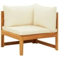 thumbnail image 1 of vidaXL Corner Sofa with Cream White Cushions Solid Acacia Wood, 1 of 11
