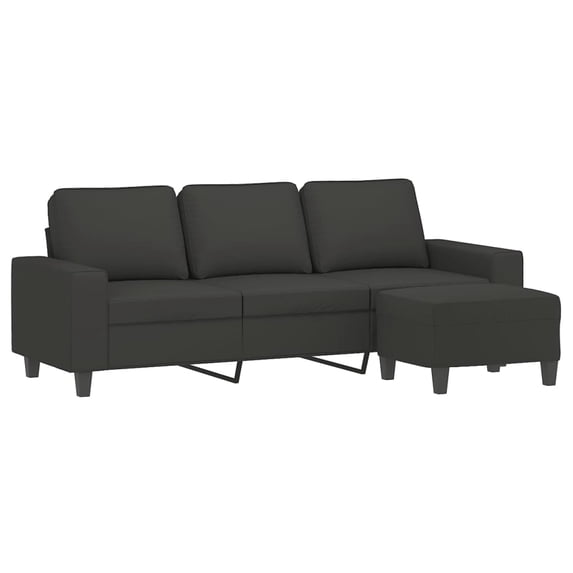 vidaXL Couch Modern Accent Upholstered Chair with Footstool Microfiber Fabric