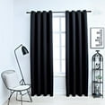 thumbnail image 1 of vidaXL Blackout Curtains with Rings 2 pcs Black 54"x95" Fabric, 1 of 94