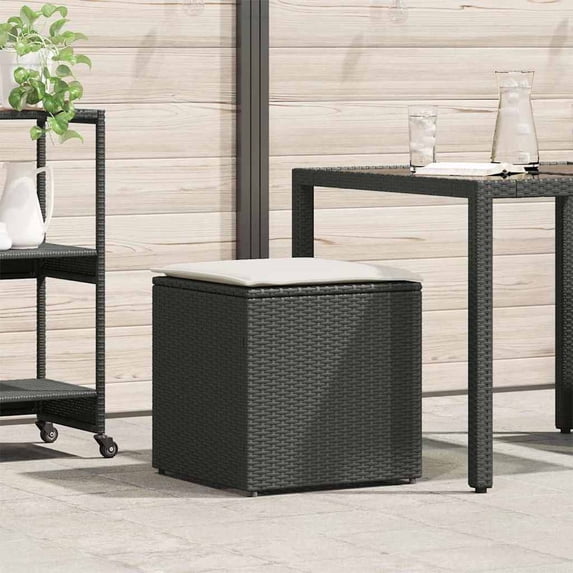 vidaXL Cushion Box Black 50x50x50 cm Poly Rattan