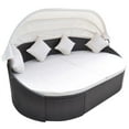 thumbnail image 1 of vidaXL Daybed Round Outdoor Patio Lounge Bed with Canopy for Lawn Poly Rattan, 1 of 11