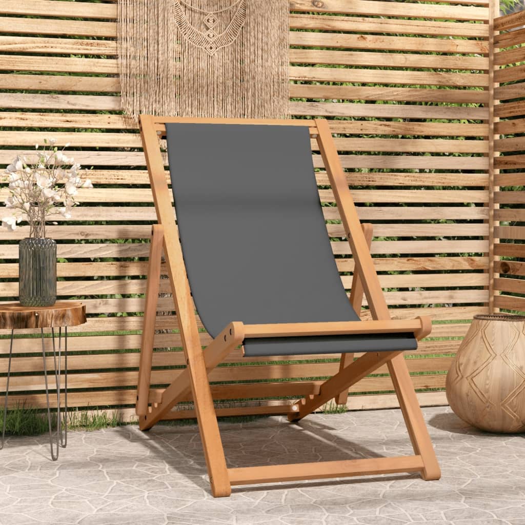 vidaXL Deck Chair Teak 22.1"x41.3"x37.8" Blue - image 1 of 57