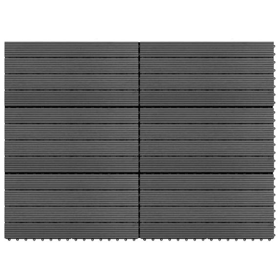 vidaXL Decking Tile Patio Floor Tile Interlocking Outdoor Flooring Tile 6 pcs