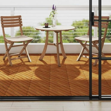 vidaXL Decking Tiles 10 pcs 11.8"x11.8" Solid Acacia Wood