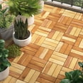 thumbnail image 1 of vidaXL Decking Tiles 10 pcs 11.8"x11.8" Solid Wood Teak, 1 of 8