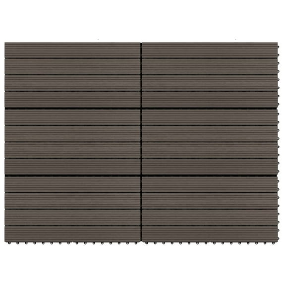 vidaXL Decking Tiles Patio Floor Tile Yard Outdoor Flooring Tile 6 pcs WPC