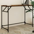 thumbnail image 1 of vidaXL Desk Smoked Oak 39.4"x17.7"x29.9" Engineered Wood and Powder-coated Steel, 1 of 10