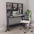 thumbnail image 1 of vidaXL Desk with Shelves Gray 43.3"x17.7"x61.8" Chipboard, 800389, 1 of 1