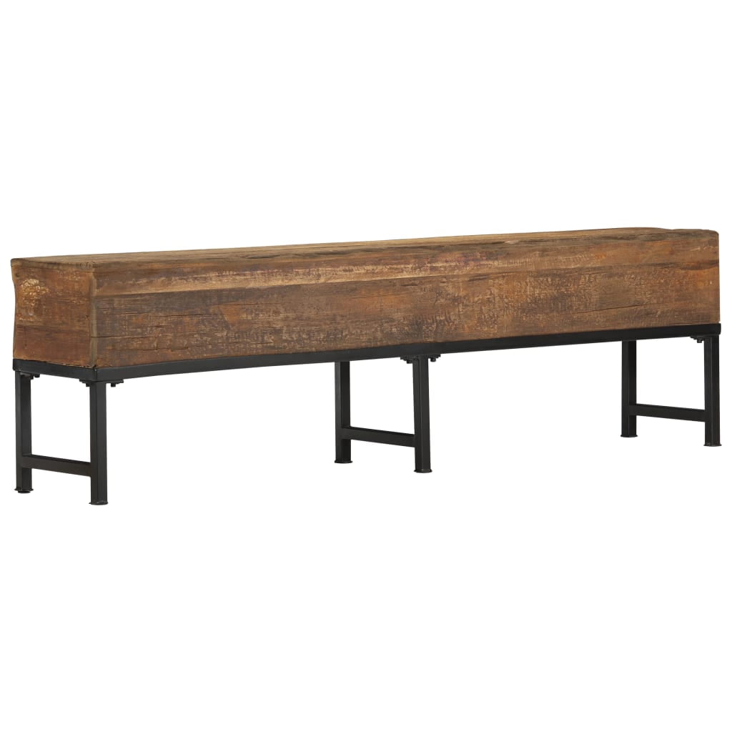 vidaXL Dining Bench Wooden Entryway Bench with Steel Legs Solid