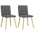 thumbnail image 1 of vidaXL Dining Chair Set of 2 Dark grey Polyester, Metal, Wood, Foam, 1 of 6