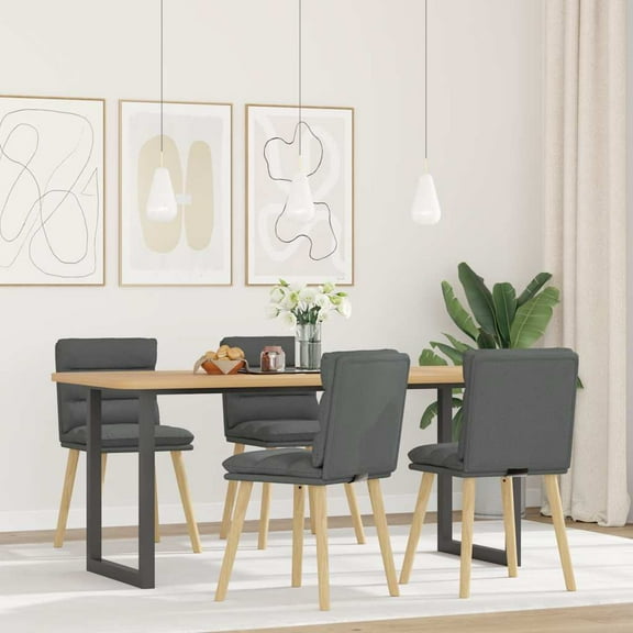 vidaXL Dining Chair Set of 4 Dark grey