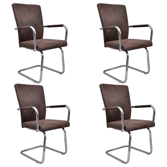 vidaXL Dining Chair Upholstered Side Chair for Dining Room Faux Suede Leather