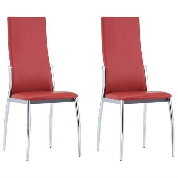 vidaXL Dining Chairs 2 pcs Red Faux Leather