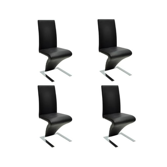 vidaXL Dining Chairs 4 pcs Black Faux Leather