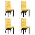 thumbnail image 1 of vidaXL Dining Chairs 4 pcs Yellow Fabric, 1 of 70