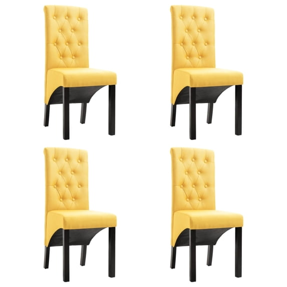 vidaXL Dining Chairs 4 pcs Yellow Fabric