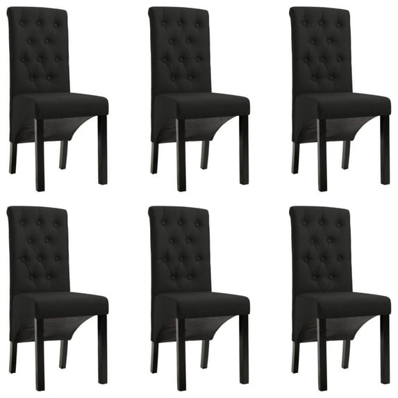 vidaXL Dining Chairs 6 pcs Black Fabric