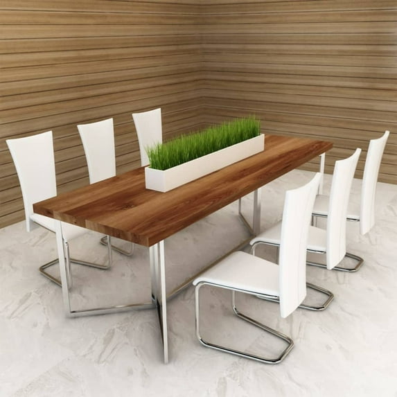 vidaXL Dining Chairs 6 pcs White Faux Leather