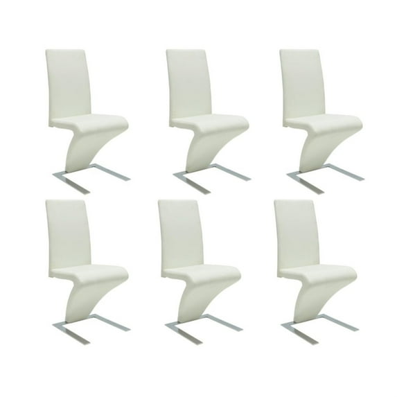 vidaXL Dining Chairs 6 pcs White Faux Leather
