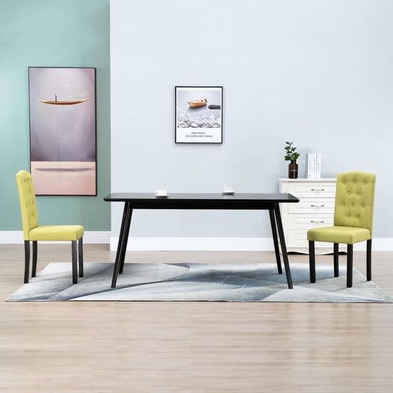 vidaXL Dining Chairs Accent Side Chair with Solid Wood Legs for Kitchen Fabric