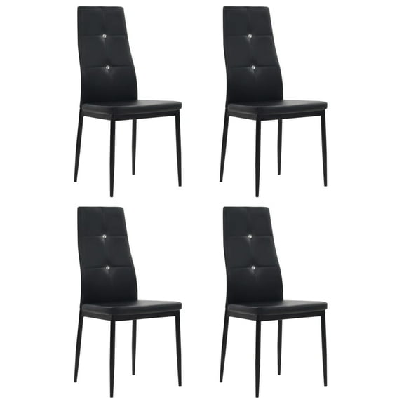 vidaXL Dining Chairs Kitchen Chair for Home Dining Room Black Faux Leather