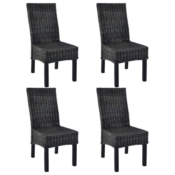 vidaXL Dining Chairs Living Room Side Chair Kubu Rattan and Solid Wood Mango