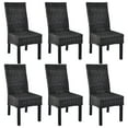 thumbnail image 1 of vidaXL Dining Chairs Living Room Side Chair Kubu Rattan and Solid Wood Mango, 1 of 26