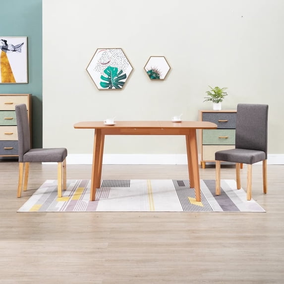 vidaXL Dining Chairs Side Chair with Solid Wood Legs for Home Kitchen Fabric