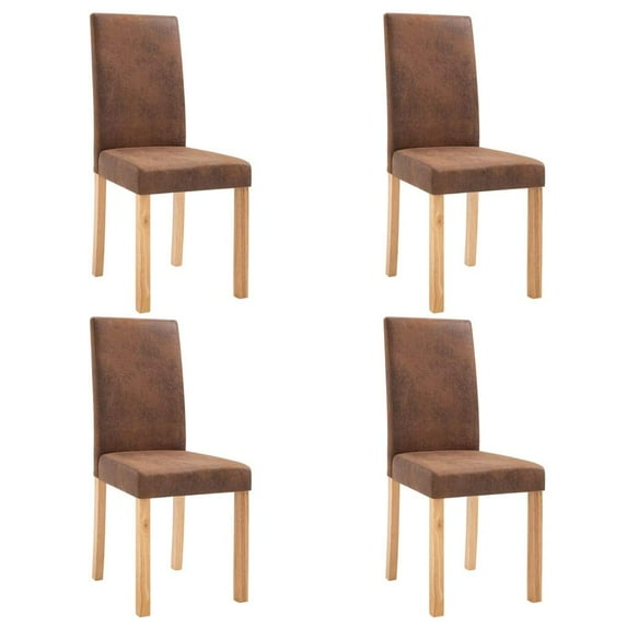 vidaXL Dining Chairs Side Chair with Wood Legs for Kitchen Faux Suede Leather