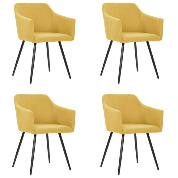 vidaXL Dining Chairs Upholstered Chair with Metal Legs for Living Room Fabric