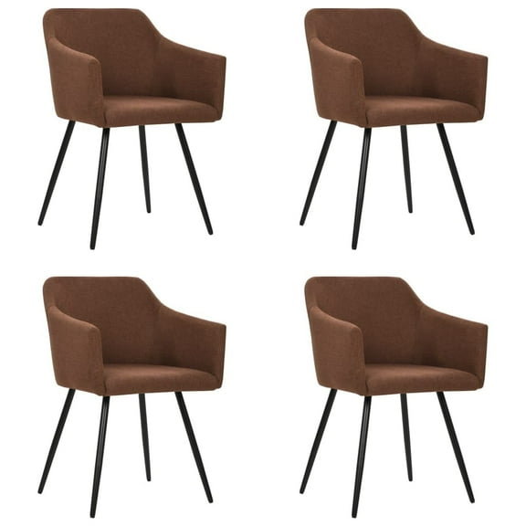 vidaXL Dining Chairs Upholstered Chair with Metal Legs for Living Room Fabric