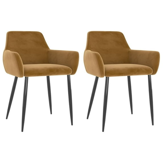 vidaXL Dining Chairs Upholstered Chair with Metal Legs for Living Room Velvet