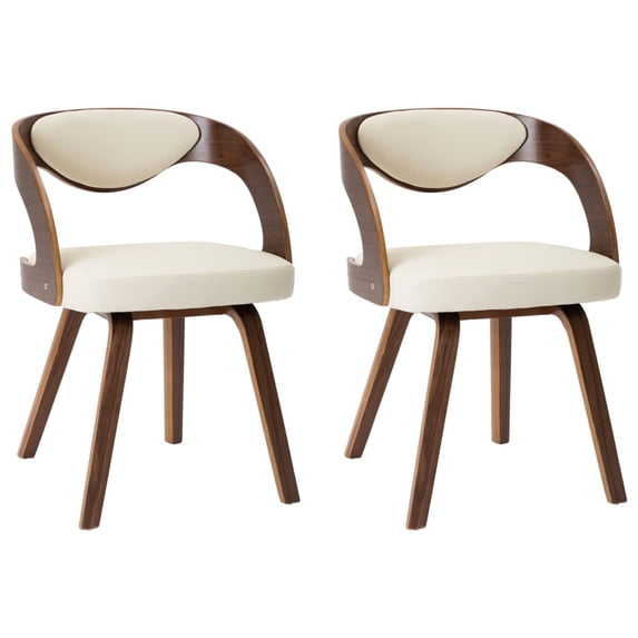 vidaXL Dining Chairs for Kitchen Restaurant 6 Pcs Bent Wood and Faux Leather