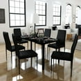 thumbnail image 1 of vidaXL Dining Set 6 Black Chairs + 1 Table Contemporary Design, 1 of 5
