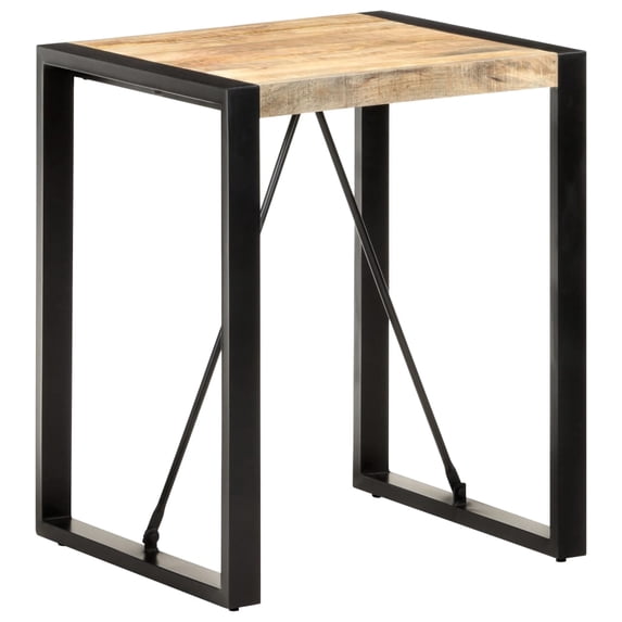 vidaXL Dining Table 23.6"x23.6"x29.5" Solid Rough Mango Wood