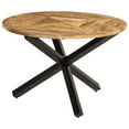 thumbnail image 1 of vidaXL 1 Piece Solid Rough Mango Wood Dining Table with Black Metal Frame for Kitchen, 1 of 7