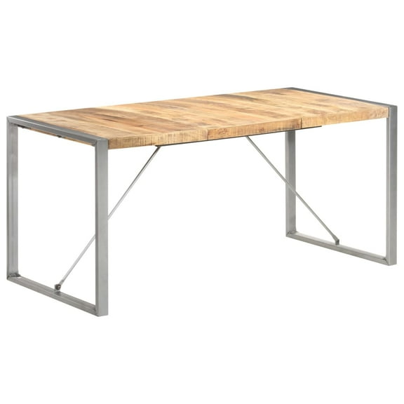 vidaXL Dining Table 63"x31.5"x29.5" Solid Rough Mango Wood