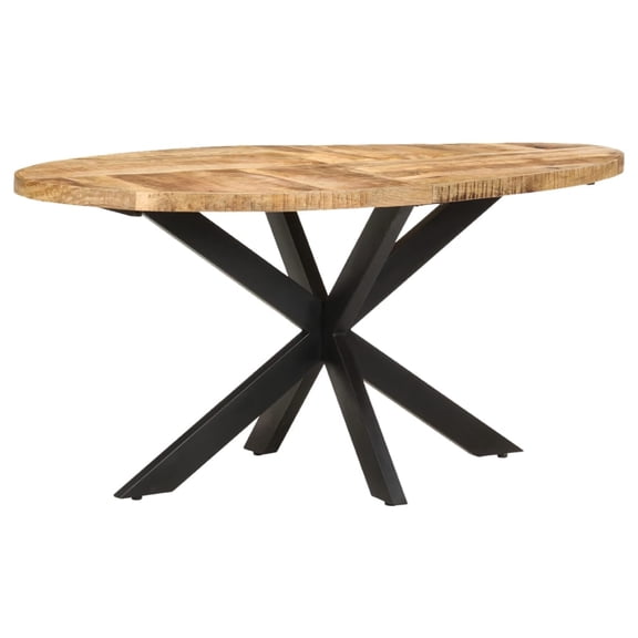 vidaXL Dining Table 63"x35.4"x29.5" Rough Mango Wood