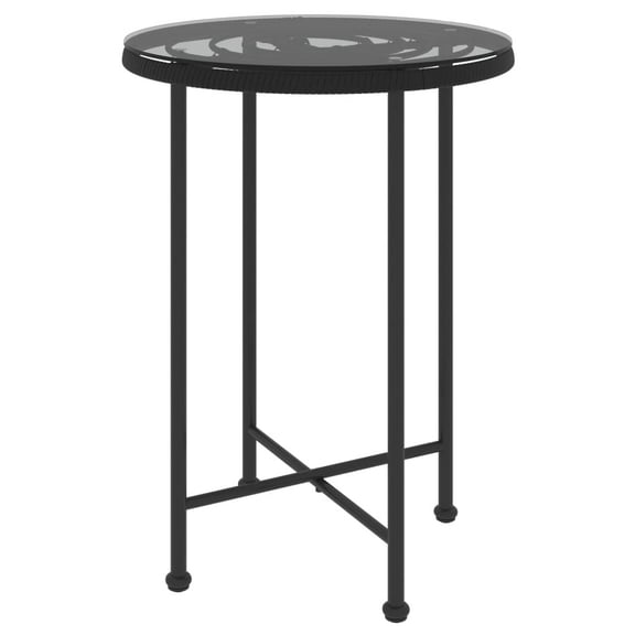 vidaXL Bistro Table Patio Table with Rattan Look Garden Outdoor Side Table Steel