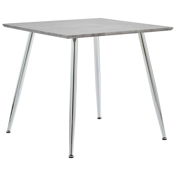vidaXL Dining Table Concrete and Silver 31.7"x31.7"x28.7" MDF