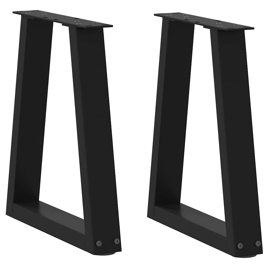 VidaXL Industrial Dining Table Legs - Set Of 2, Black Powder-Coated Steel, 28.7" Height 1 thumbnail image
