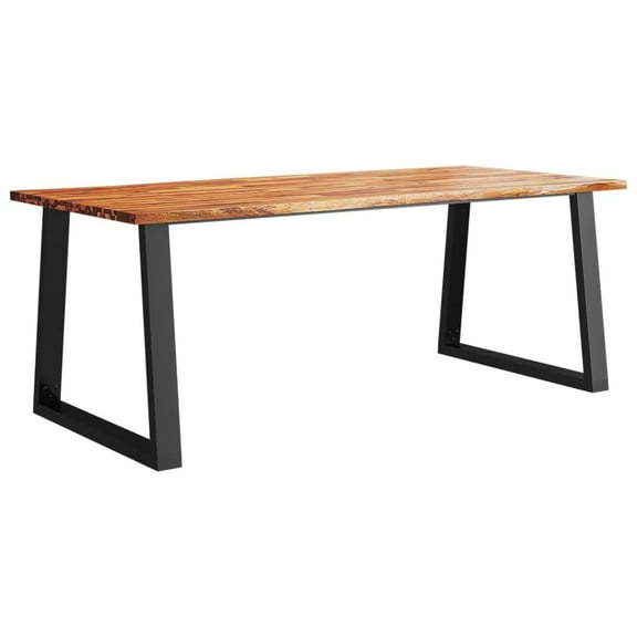 vidaXL Dining Table with Live Edge Dinner Table for Kitchen Solid Wood Acacia