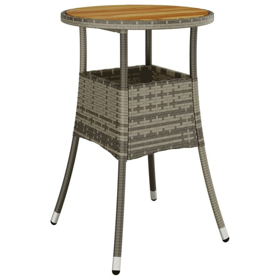 vidaXL Dinner Table Round Garden Dining Table Acacia Wood and Poly Rattan