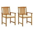 thumbnail image 1 of vidaXL Patio Chairs Outdoor Patio Dining Chair with Cushions Solid Wood Acacia, 1 of 12